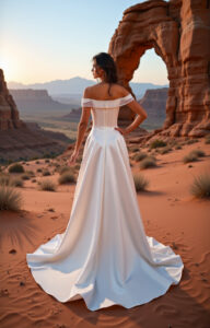 Robe de mariée Jacky sans dentelle simple bustier matière satin blanche. Petit prix moins de 1000€ essayer boutique Paris